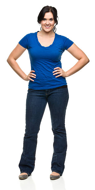 istock Cheerful Young Woman Standing Portrait 184860745