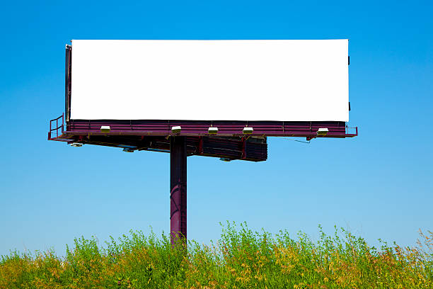 istock Blank White Billboard Sign in Blue Sky 184860822