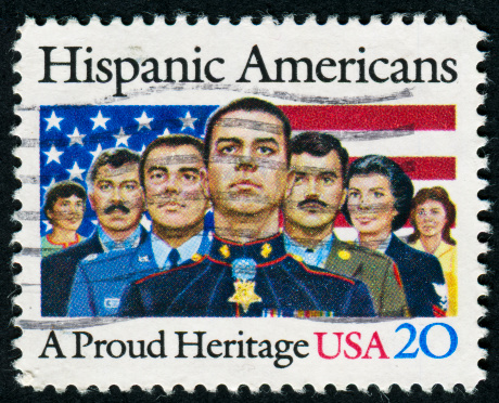 Cancelled United States Of America 20 Cent Stamp Honoring Hispanic Americans