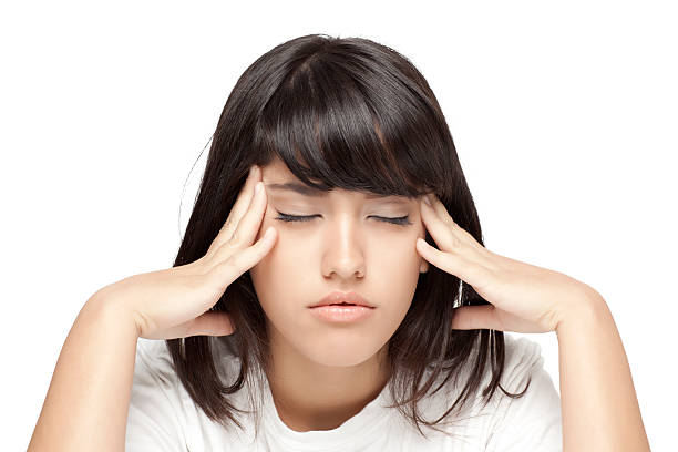 istock Young beautiful woman having headache. 184861038