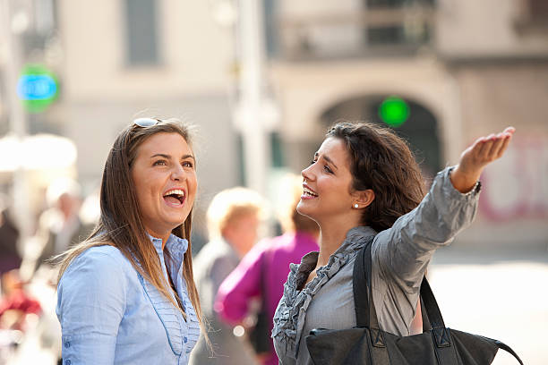 istock Two friends having a good time in the city 184861194