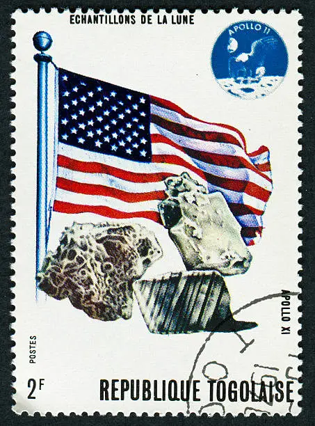 Cancelled Stamp From Togo Showing Samples From The Moon From The Apollo 11 Mission