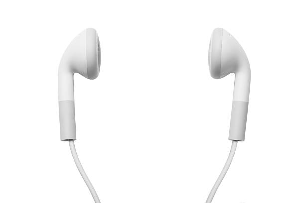 earbuds earbuds on white. in ear headphones stock pictures, royalty-free photos & images