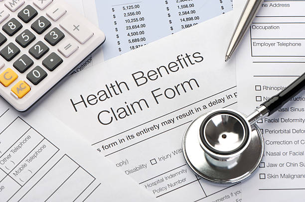 istock Close up a Health benefits claim form 184861471