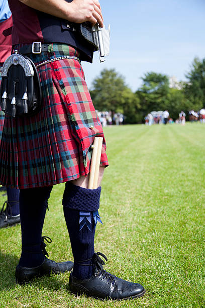 istock Traditional Scottish Pipe Band Drummer Standing Outdoors In Field 184861548