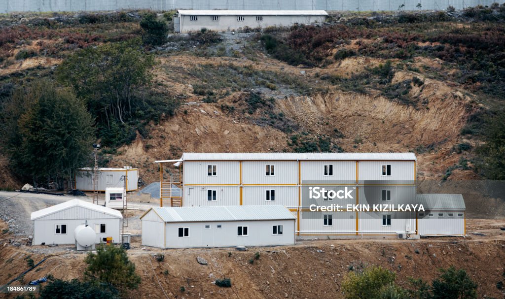 prefabricated Häuser auf einer Baustelle - Lizenzfrei Baugewerbe Stock-Foto