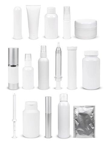 various generic blank beauty packaging