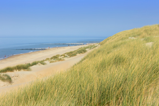 The Beach of Langeoog at the North Sea in Summer, East Frisian Island, Germany