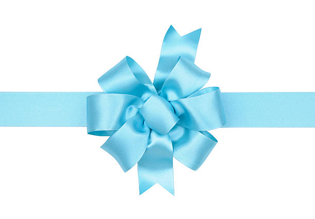 Light Blue Gift Bow Stock Photo - Download Image Now - Tied Bow, Blue, Gift  - iStock