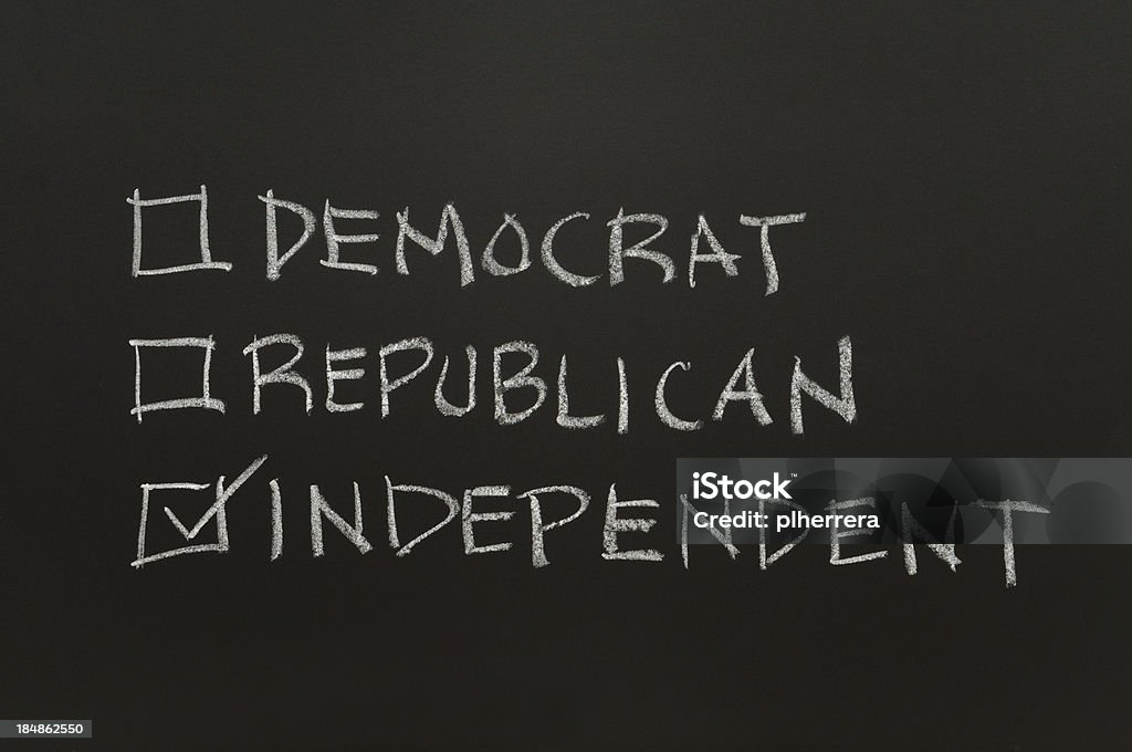 Républicain démocrate, ou indépendant case à cocher - Photo de Indépendance libre de droits