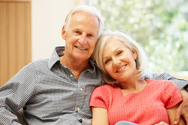 istock Senior man and daughter at home 184862858