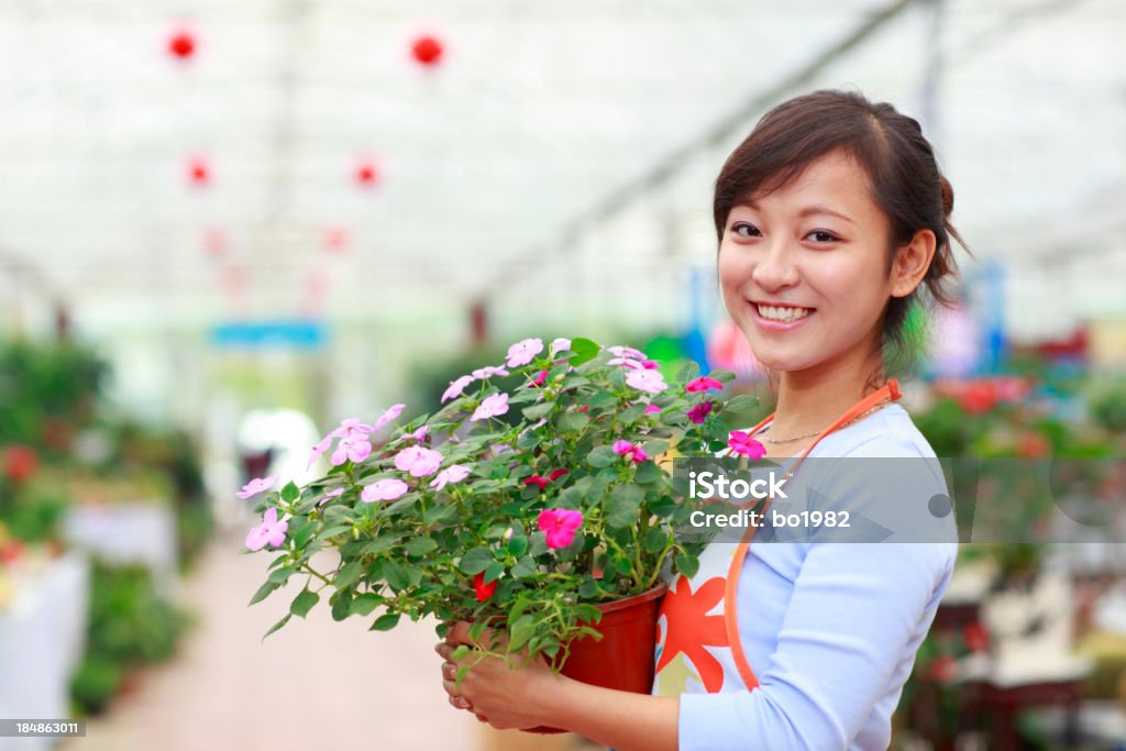 Hübsche florist in Ihrem Geschäft - Lizenzfrei 20-24 Jahre Stock-Foto