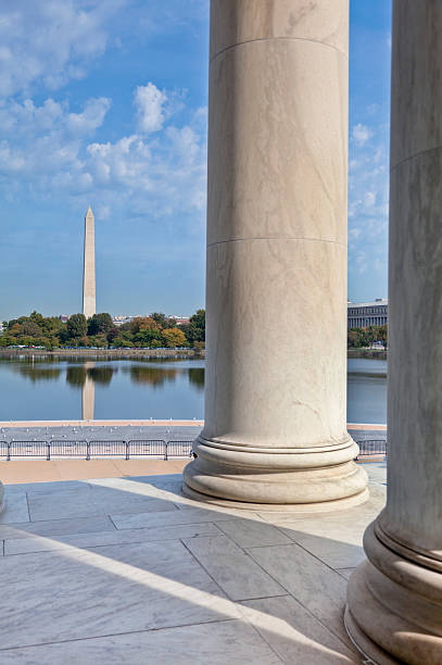 istock Jefferson Memorial and Washington Monument with Tidal Basin Reflections 184863129