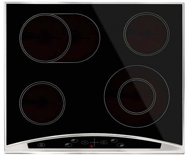 electric hob com reflexo - stove ceramic burner electricity - fotografias e filmes do acervo