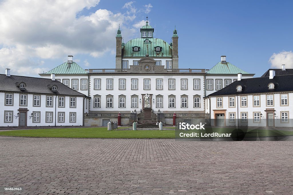 Fredensborg Palace "Fredensborg Palace, built in the 18th century, is located in Fredensborg on the island of Zealand in Denmark. The Danish Royal Familyaas spring and autumn residence." Castle Stock Photo