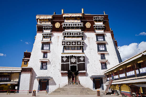 palácio de potala branco de - tibet potala palace lhasa himalayas imagens e fotografias de stock