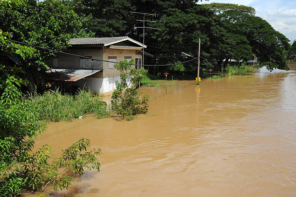 Flooded House at Ayuthaya Province, Thailand
