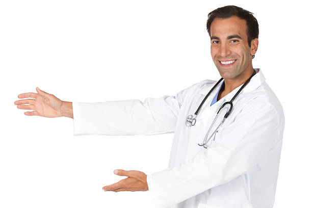 istock Profile of a male doctor gesturing 184864790
