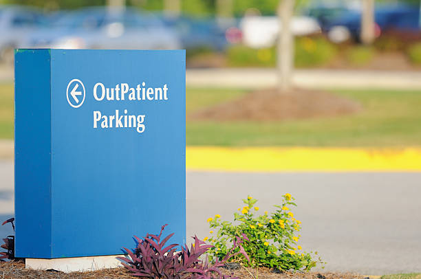 istock Directional sign for outpatient parking 184864831