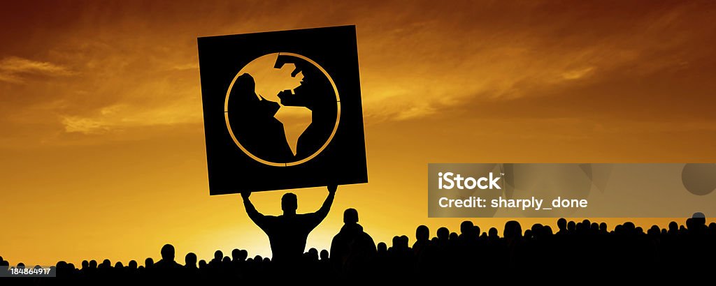 XXXL Protesta anticapitalista protestors - Foto stock royalty-free di Planisfero