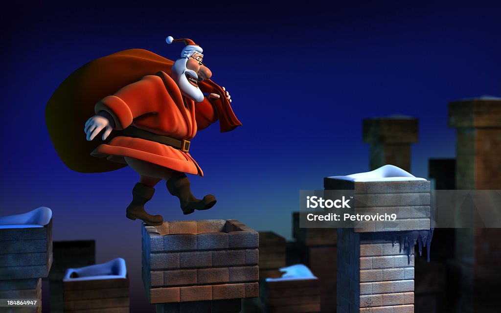 Санта Клаус - Стоковые фото Дымоход роялти-фри