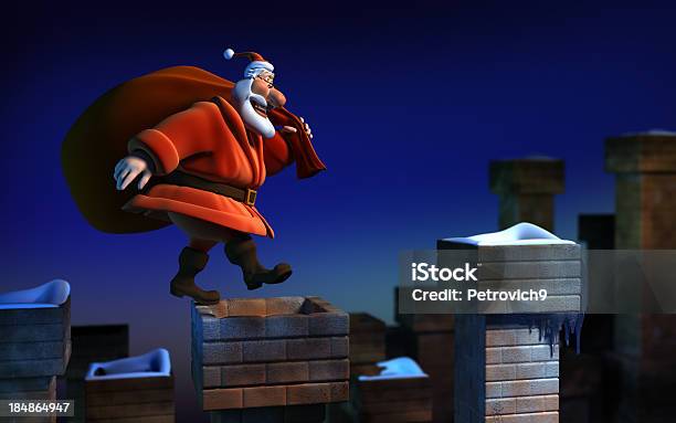 Санта Клаус — стоковые фотографии и другие картинки Дымоход - Дымоход, Рождество, Санта Клаус