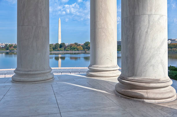 istock Jefferson Memorial with View of Washington Monument Between the Columns 184866446
