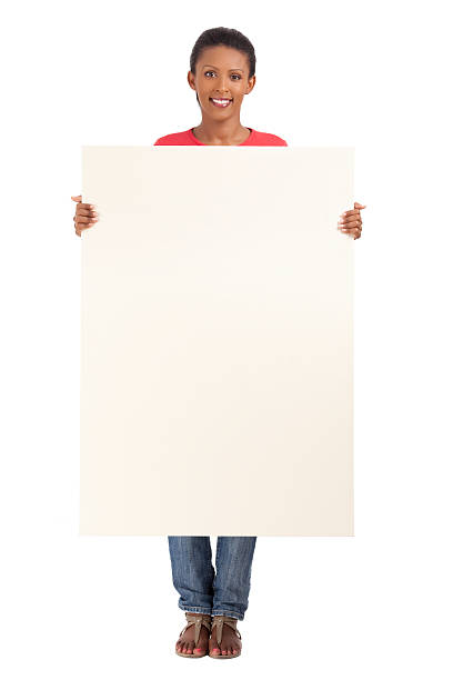 istock Woman holding blank sign. 184866552