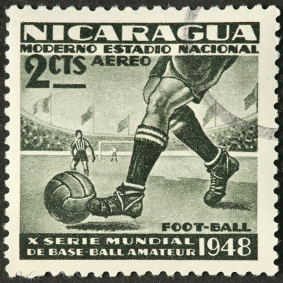 Nicaraguan football (soccer) postage stamp