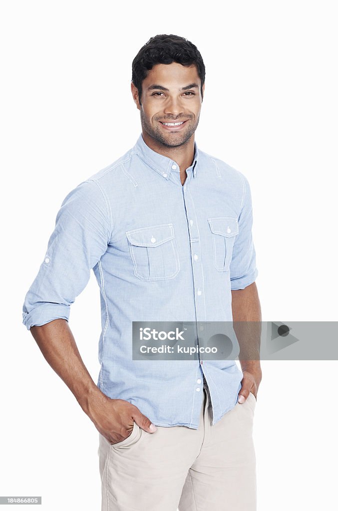 Handsome man smiling Portrait of handsome man smiling on white background 30-39 Years Stock Photo