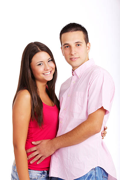 adoptaram casal jovem - human face heterosexual couple women men imagens e fotografias de stock