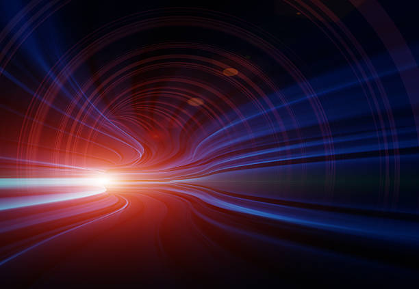 Abstract Speed motion in highway tunnel stock photo