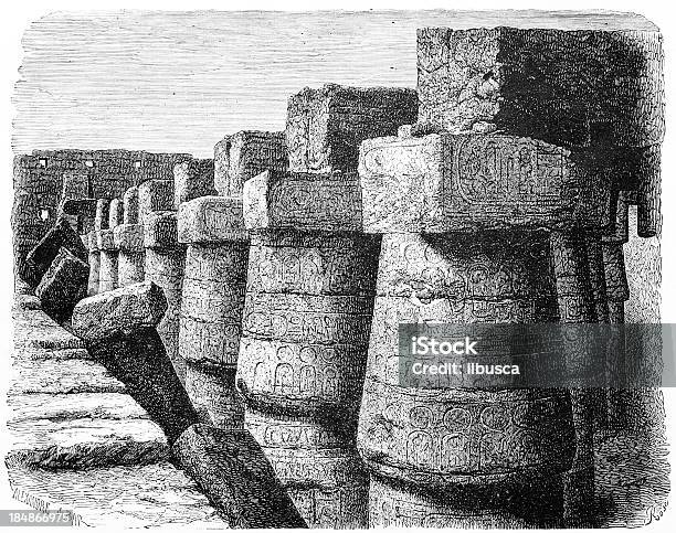 Karnacs Wall Stock Illustration - Download Image Now - 19th Century Style, Antique, Architectural Column