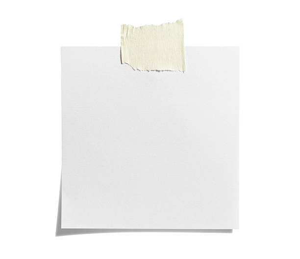 White Sticky Note with  Adhesive Tape stock photo
