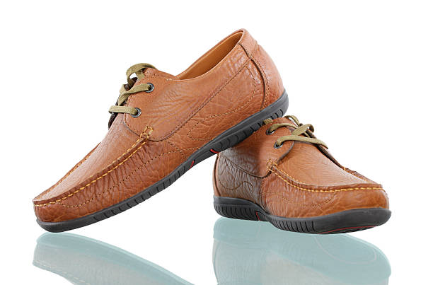 yellow shoes on white background