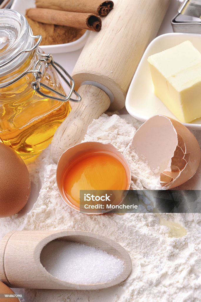 Baking ingredients Christmas baking ingredients Animal Egg Stock Photo