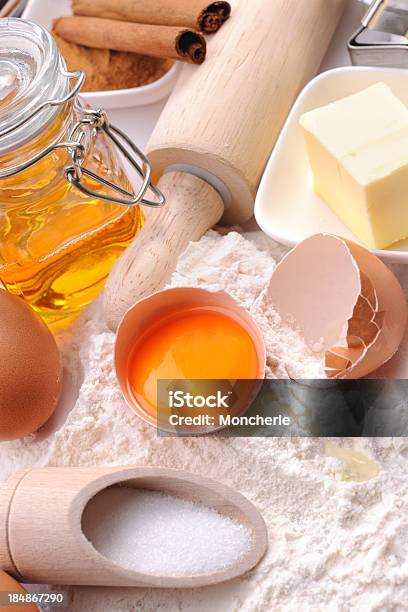 Baking Ingredients Stock Photo - Download Image Now - Animal Egg, Baking, Butter