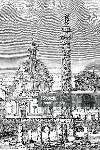 Trajan Column Drawing Trajans Column Stock Illustration - Download Image Now - 19th Century ...