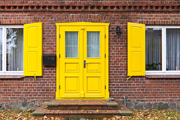 Colorful front door stock photo