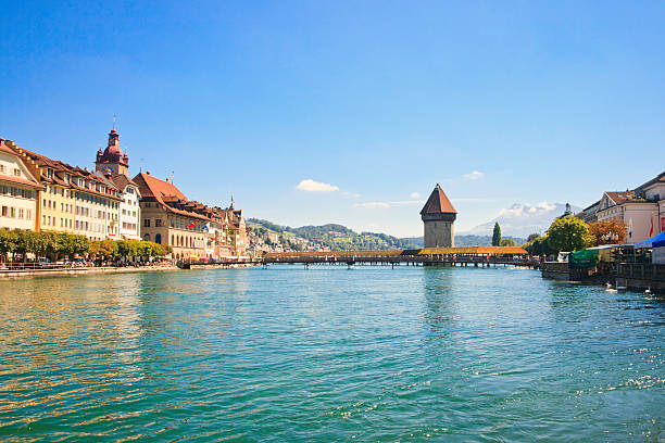 istock River Reuss with Chapel Bridge and Water Tower, Lucerne, Switzerland 184867855