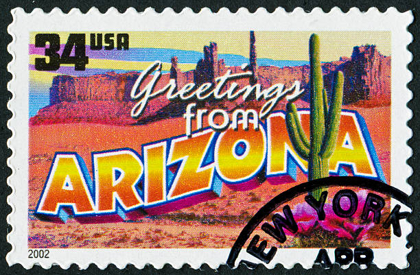 애니조나 스템프 - arizona postage stamp cactus travel 뉴스 사진 이미지
