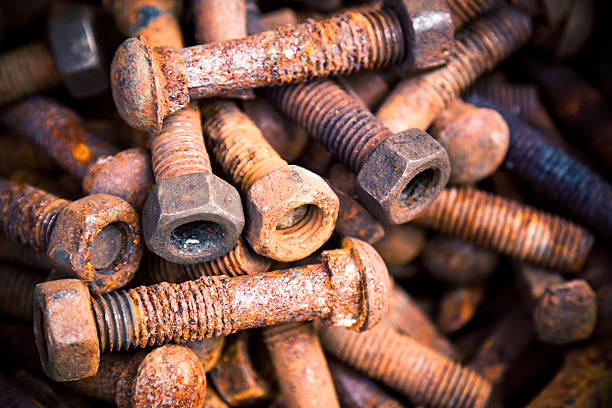 istock Rusted Metal Bolts background 184867946