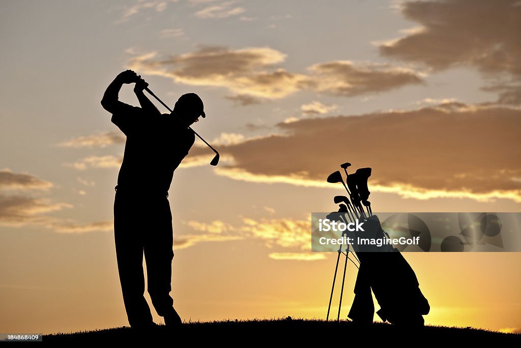Silhueta de golfe - Foto de stock de Escuro royalty-free