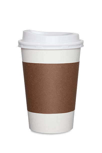 xícara de café isolada - coffee cup cup disposable cup take out food - fotografias e filmes do acervo