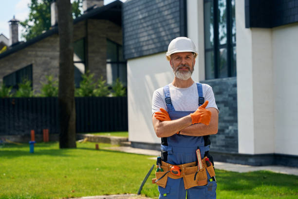 istock Pleased builder is approving newly built private residential house 1848686834