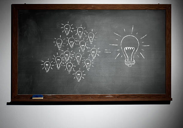 istock The school board and chalk-drawn many light bulb mathematics 184870182