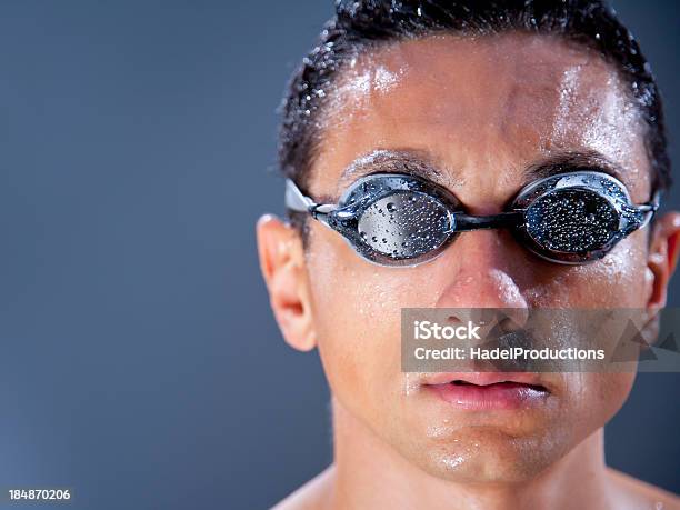 Professional Swimmer Closeup Stock Photo - Download Image Now - Eyeglasses, Swimming, Sport