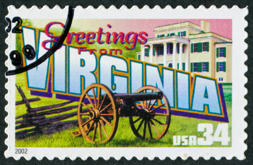 Cancelled Stamp From The United States Featuring The State Of Virginia