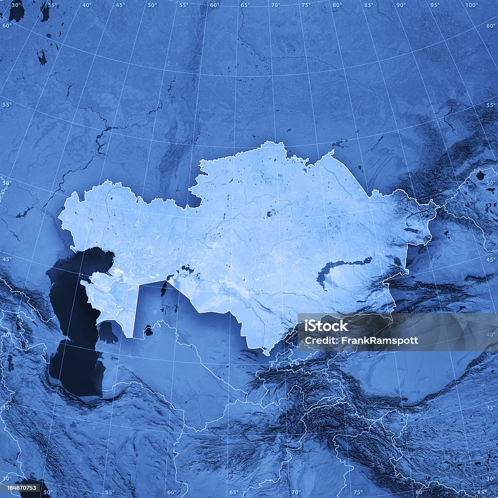 Kasachstan Topographic Karte - Lizenzfrei Kasachstan Stock-Foto