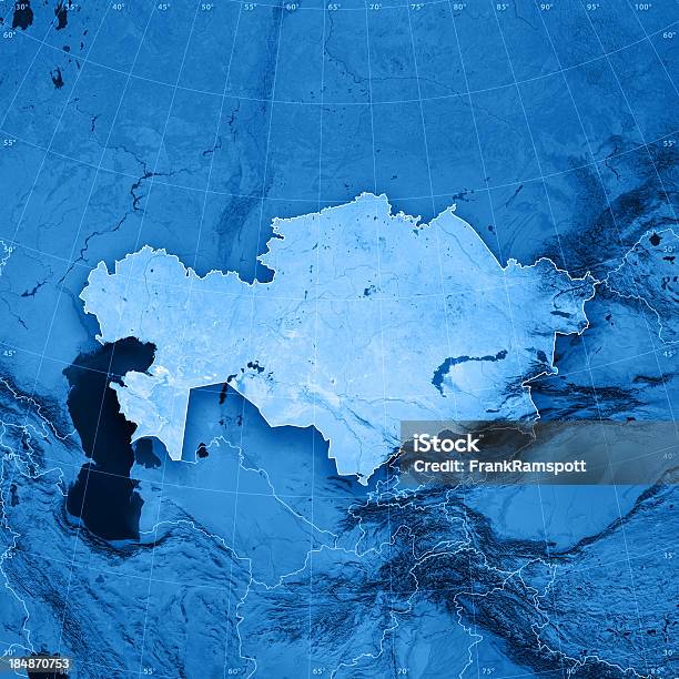 Kasachstan Topographic Karte Stockfoto und mehr Bilder von Kasachstan - Kasachstan, Topografische Karte, Karte - Navigationsinstrument